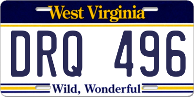 WV license plate DRQ496