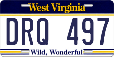 WV license plate DRQ497