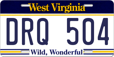 WV license plate DRQ504