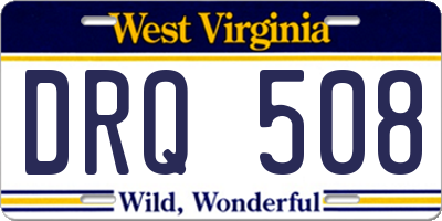 WV license plate DRQ508