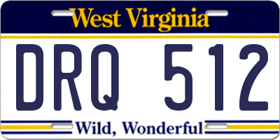 WV license plate DRQ512