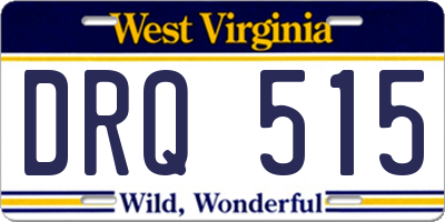 WV license plate DRQ515