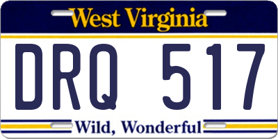 WV license plate DRQ517
