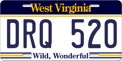 WV license plate DRQ520