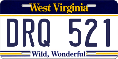 WV license plate DRQ521