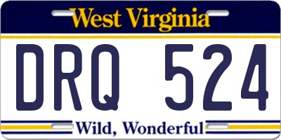 WV license plate DRQ524