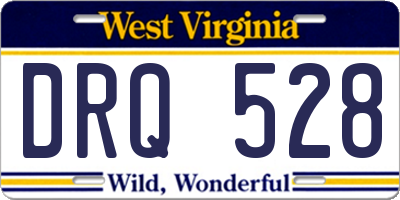 WV license plate DRQ528
