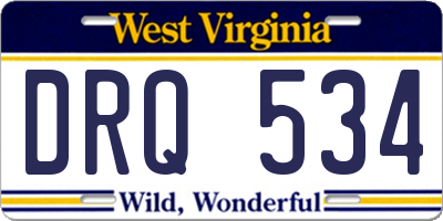 WV license plate DRQ534