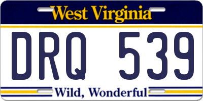 WV license plate DRQ539