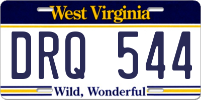 WV license plate DRQ544