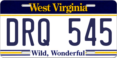 WV license plate DRQ545