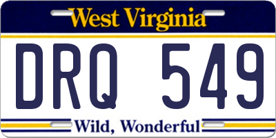 WV license plate DRQ549