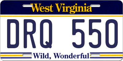 WV license plate DRQ550