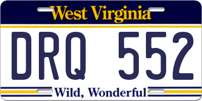 WV license plate DRQ552