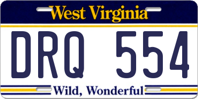 WV license plate DRQ554