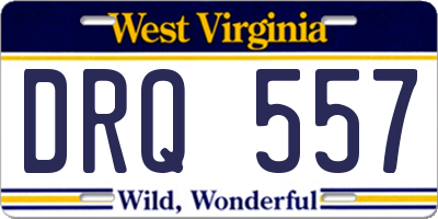 WV license plate DRQ557