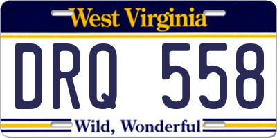 WV license plate DRQ558