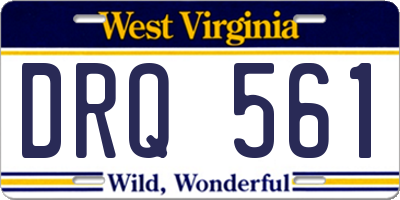 WV license plate DRQ561