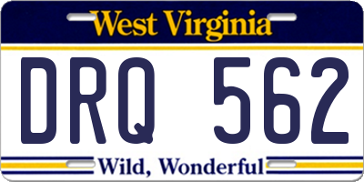 WV license plate DRQ562