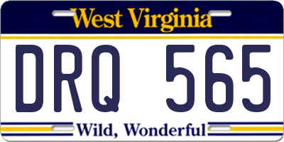 WV license plate DRQ565