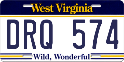 WV license plate DRQ574