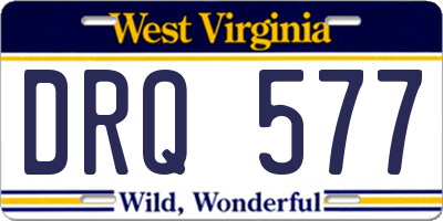 WV license plate DRQ577
