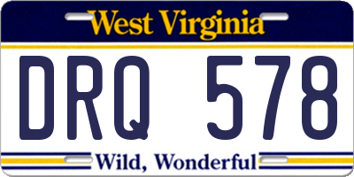 WV license plate DRQ578