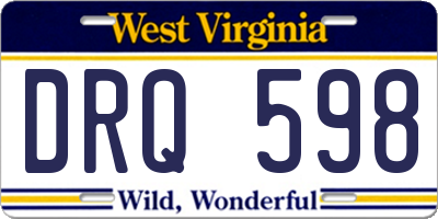WV license plate DRQ598