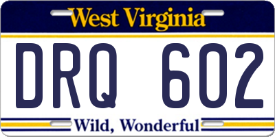 WV license plate DRQ602