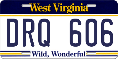 WV license plate DRQ606