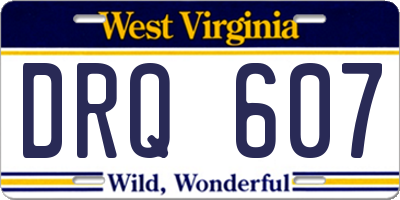 WV license plate DRQ607