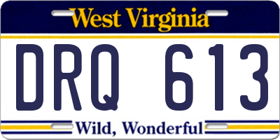 WV license plate DRQ613