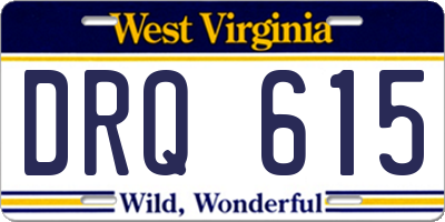 WV license plate DRQ615