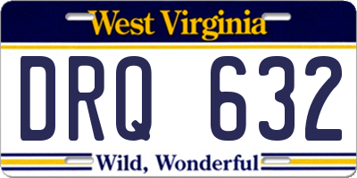 WV license plate DRQ632
