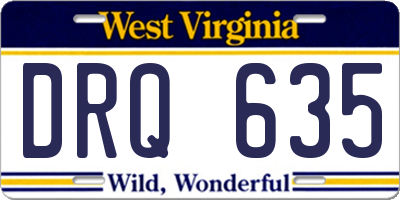 WV license plate DRQ635