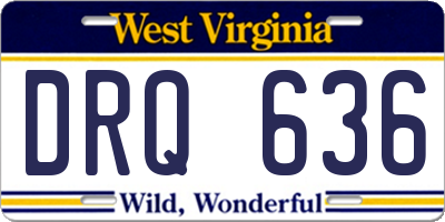WV license plate DRQ636