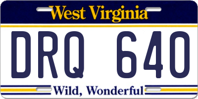 WV license plate DRQ640