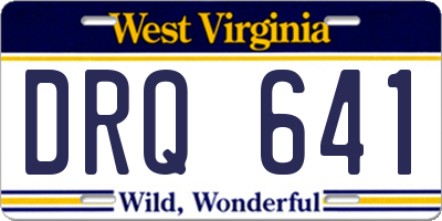 WV license plate DRQ641