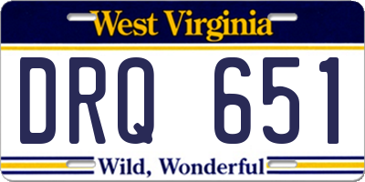 WV license plate DRQ651