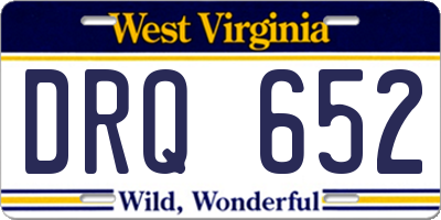 WV license plate DRQ652