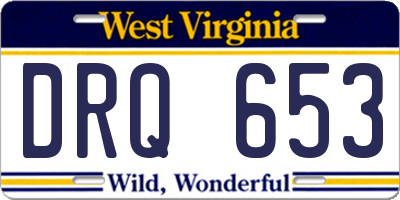 WV license plate DRQ653