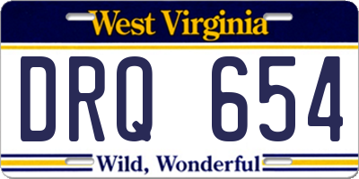 WV license plate DRQ654
