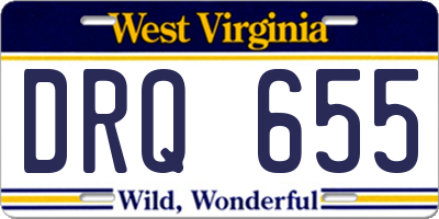 WV license plate DRQ655