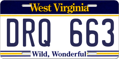 WV license plate DRQ663