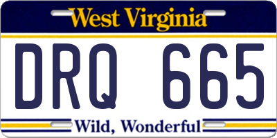 WV license plate DRQ665