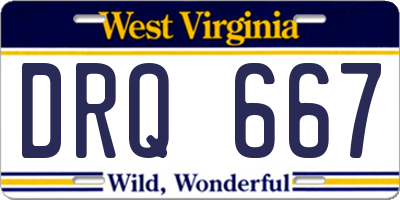 WV license plate DRQ667