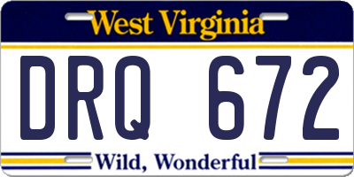 WV license plate DRQ672