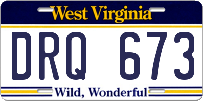 WV license plate DRQ673