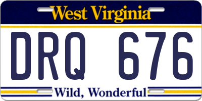 WV license plate DRQ676