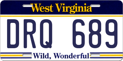WV license plate DRQ689
